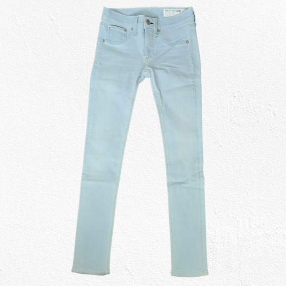 Rag and Bone Light Wash Mid Rise Capri USA Made Cropped Fay Skinny Jeans Size 24 - Picture 2 of 10